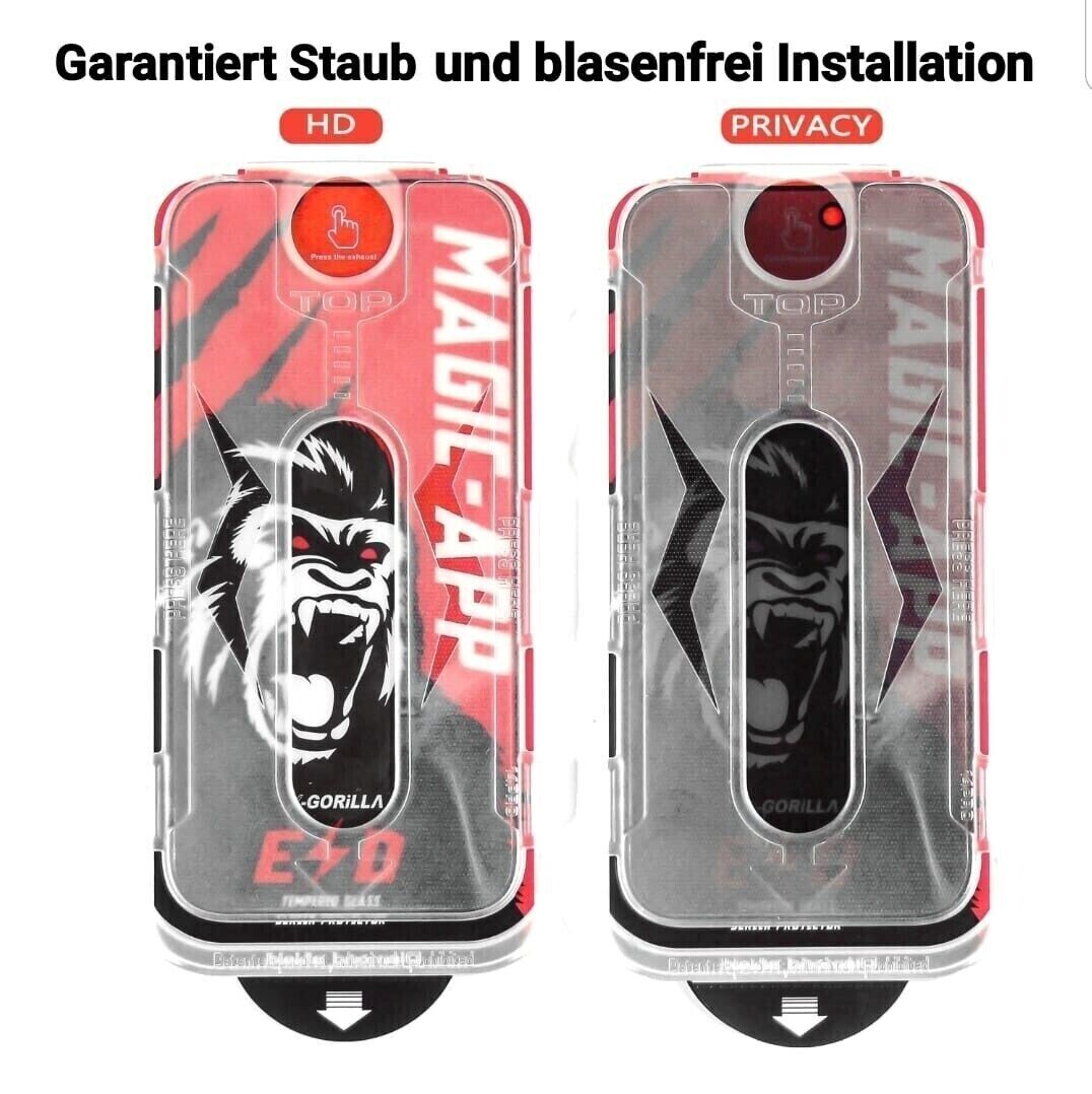 💥iPhone 15 14 13 12 Pro Max PanzerGlas Kristallklar / AntiSpy Sichtschutz mit Anbringhilfe 💥