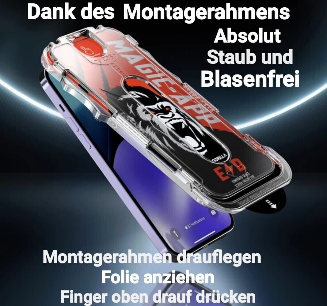 💥iPhone 15 14 13 12 Pro Max PanzerGlas Kristallklar / AntiSpy Sichtschutz mit Anbringhilfe 💥