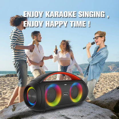 Tragbarer Bluetooth 5.2 Surround Sound Boom Box 40W LED RGB Beleuchtet